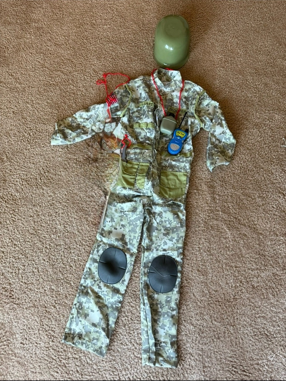 Kids Camouflage Soldier Costume Set - Green Camo
